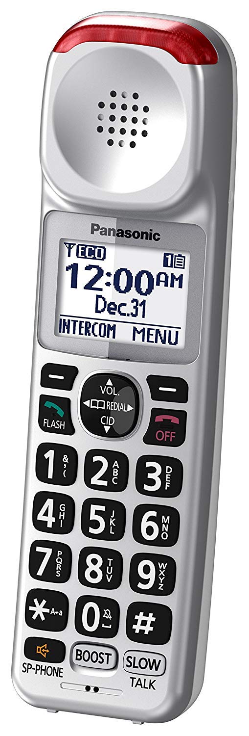 Panasonic New DECT 6.0 Cordless Phone Handset Accessory Talking Caller ID Compatible with KX-TGM450S Series Cordless Phone Systems - KX-TGMA45S (Silver)