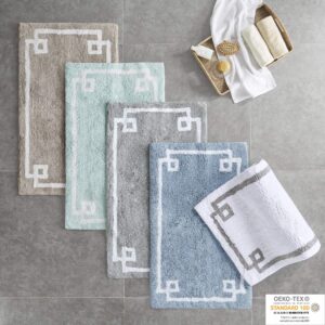 Madison Park Evan 100% Cotton Bathroom Rug Non Slip Backing-Luxrurious Tufted Plush Bath Mat Absorbent, Quick Dry, Spa Design Shower Room Décor, 24x40, Taupe