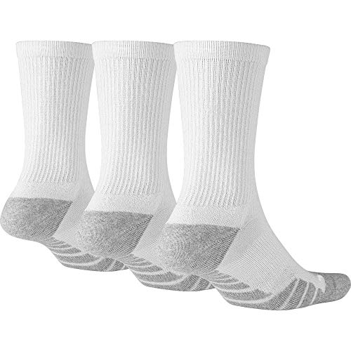 Nike Women's Everyday Max Cushion Training Crew Sock (3 Pair), Socks with Cushioned Comfort & Dri-FIT Technology, White/Wolf Grey/Anthracite, M