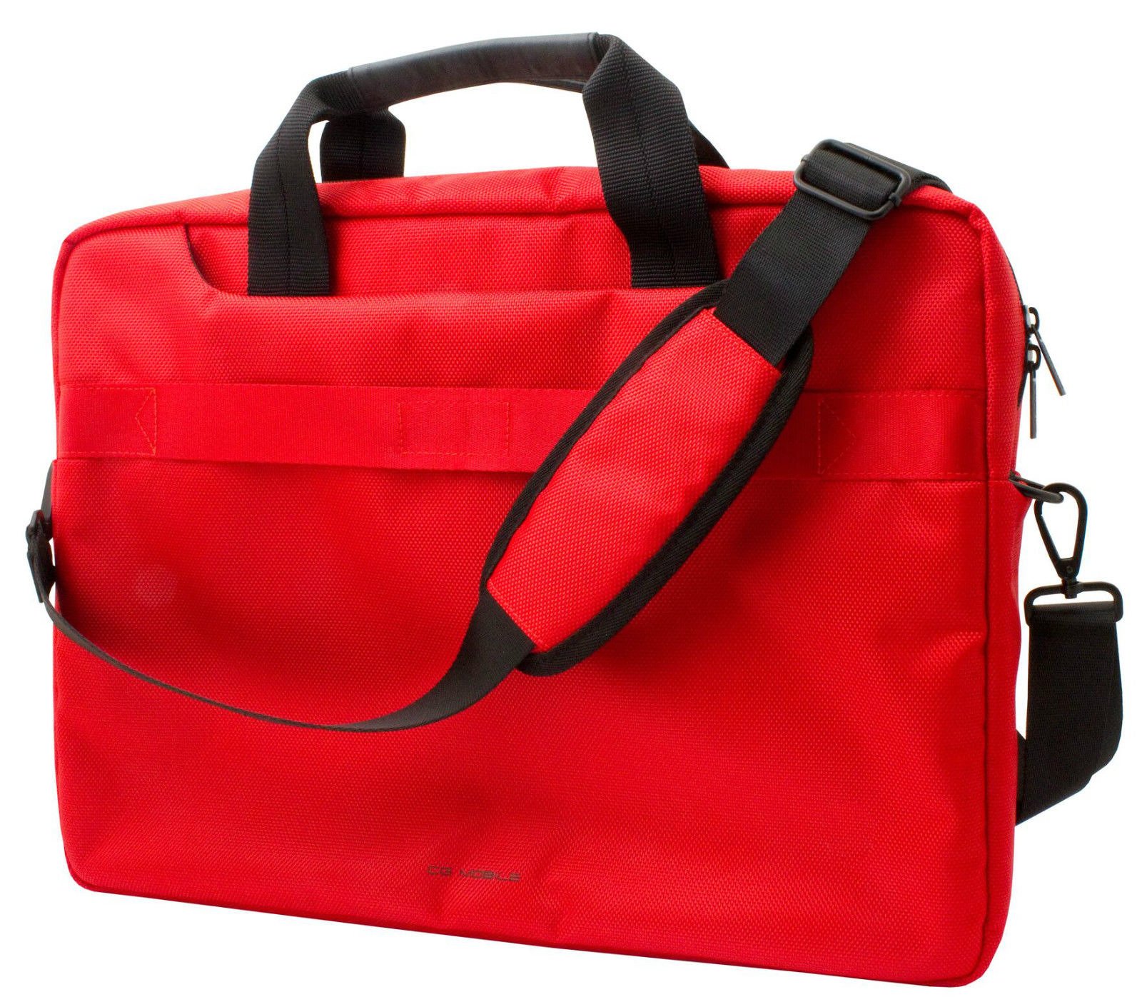 FERRARI Laptop Computer Messenger Bag Red with Black Piping and Embossed Yellow Logo