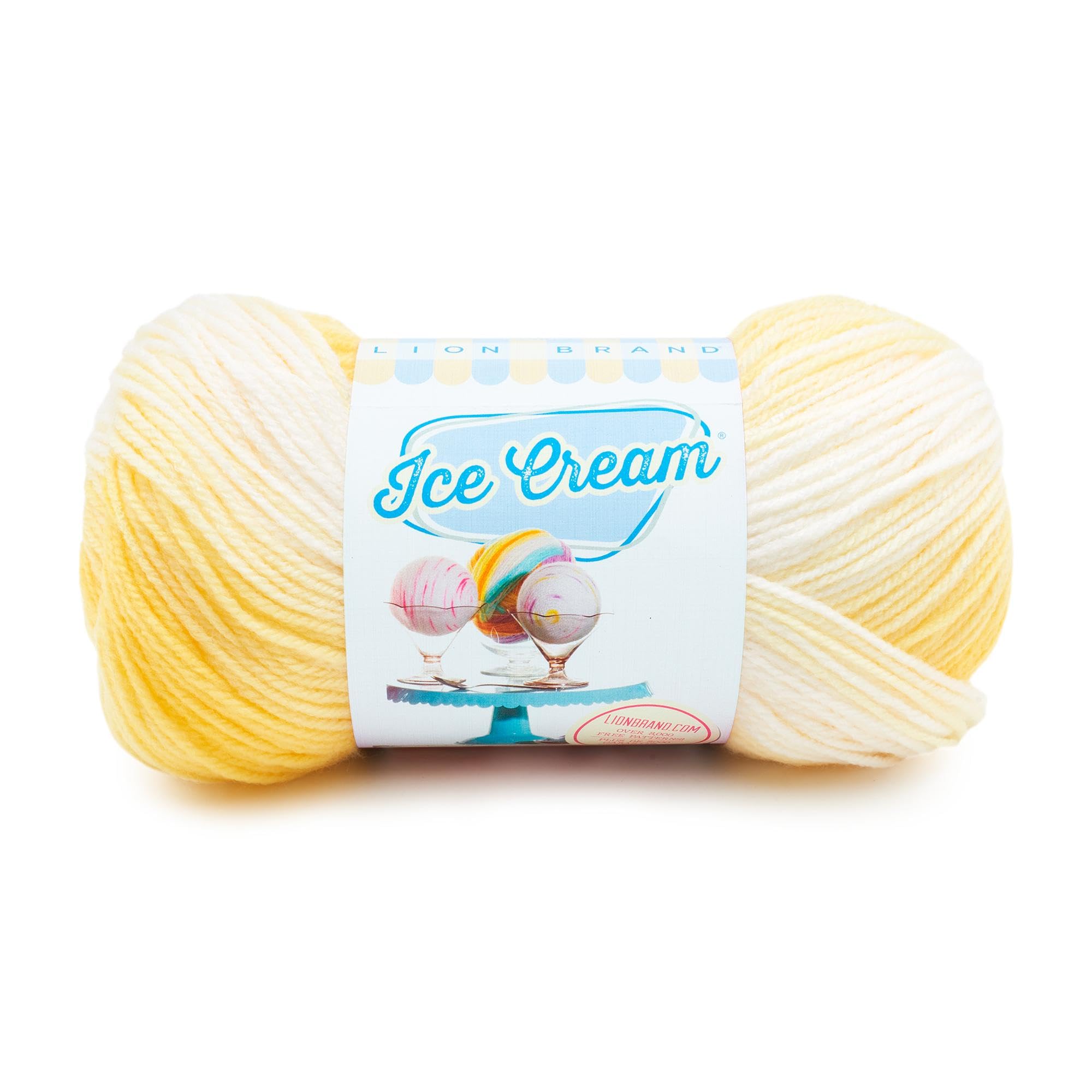 Lion Brand Yarn (1 Skein) Ice Cream Baby Yarn, Lemon Meringue Multicolor, 1182 Foot (Pack of 1)