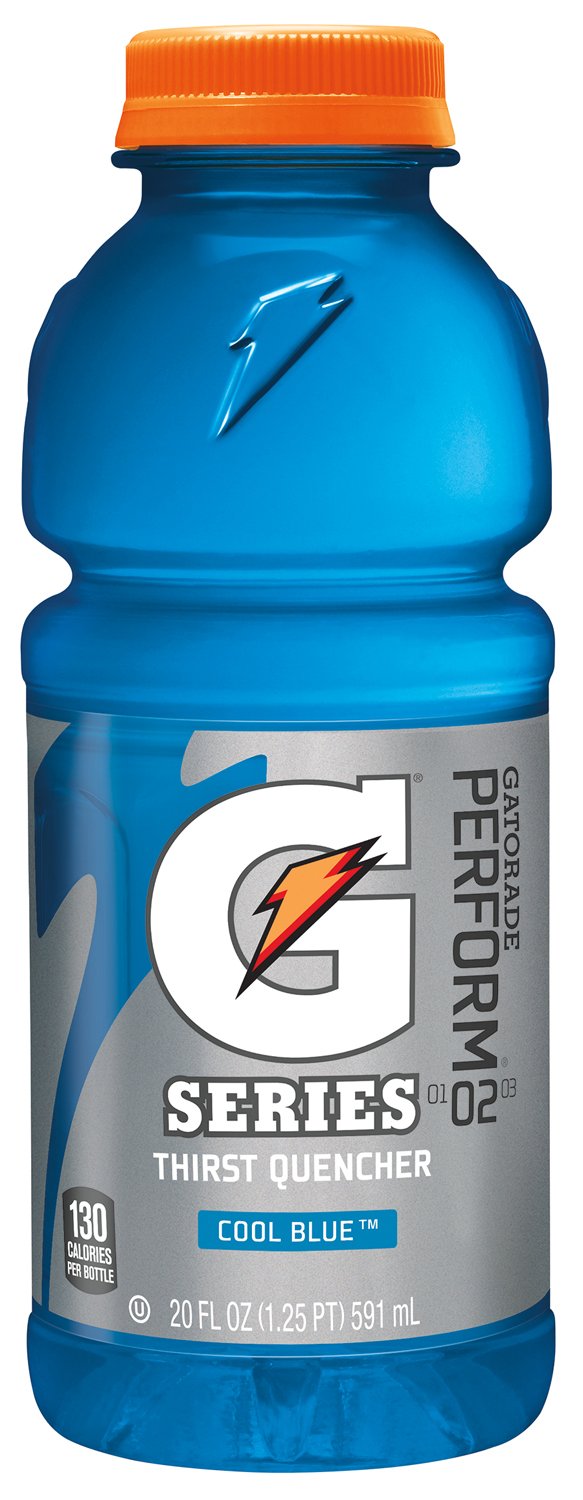 Gatorade 32481 Wide Mouth, Cool Blue, 20 oz., Bottle (Pack of 24)