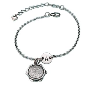 tambourine charm bracelet, tambourine charm, adjustable bracelet, musical instrument, personalized bracelet, initial, monogram