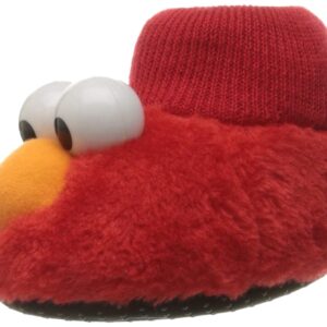 Sesame Street Kids Cookie Monster Puppet Slipper, Red, US 3-4 Unisex Toddler