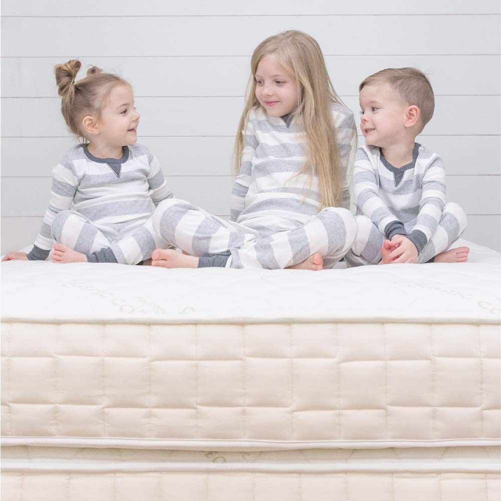 Naturepedic Verse Organic Kids Mattress - Queen Firm Mattress with Encased Coil Layers - Quilted and Waterproof Sides - Universal Comfort Mattress for Trundle Bed and Bunk Bed