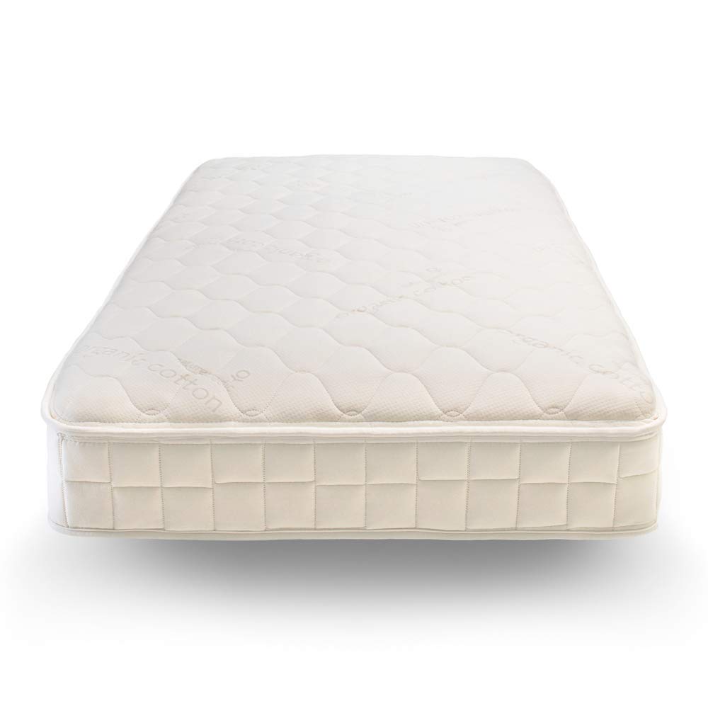 Naturepedic Verse Organic Kids Mattress - Queen Firm Mattress with Encased Coil Layers - Quilted and Waterproof Sides - Universal Comfort Mattress for Trundle Bed and Bunk Bed