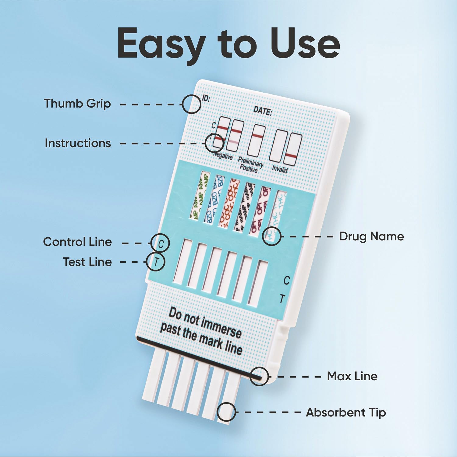 Prime Screen [5 Pack] 5 Panel Instant Urine Drug Test Kit, Medically Approved for Testing AMP, Benzos (BZO), COC, OPI, Marijuana (THC) - WDOA-754