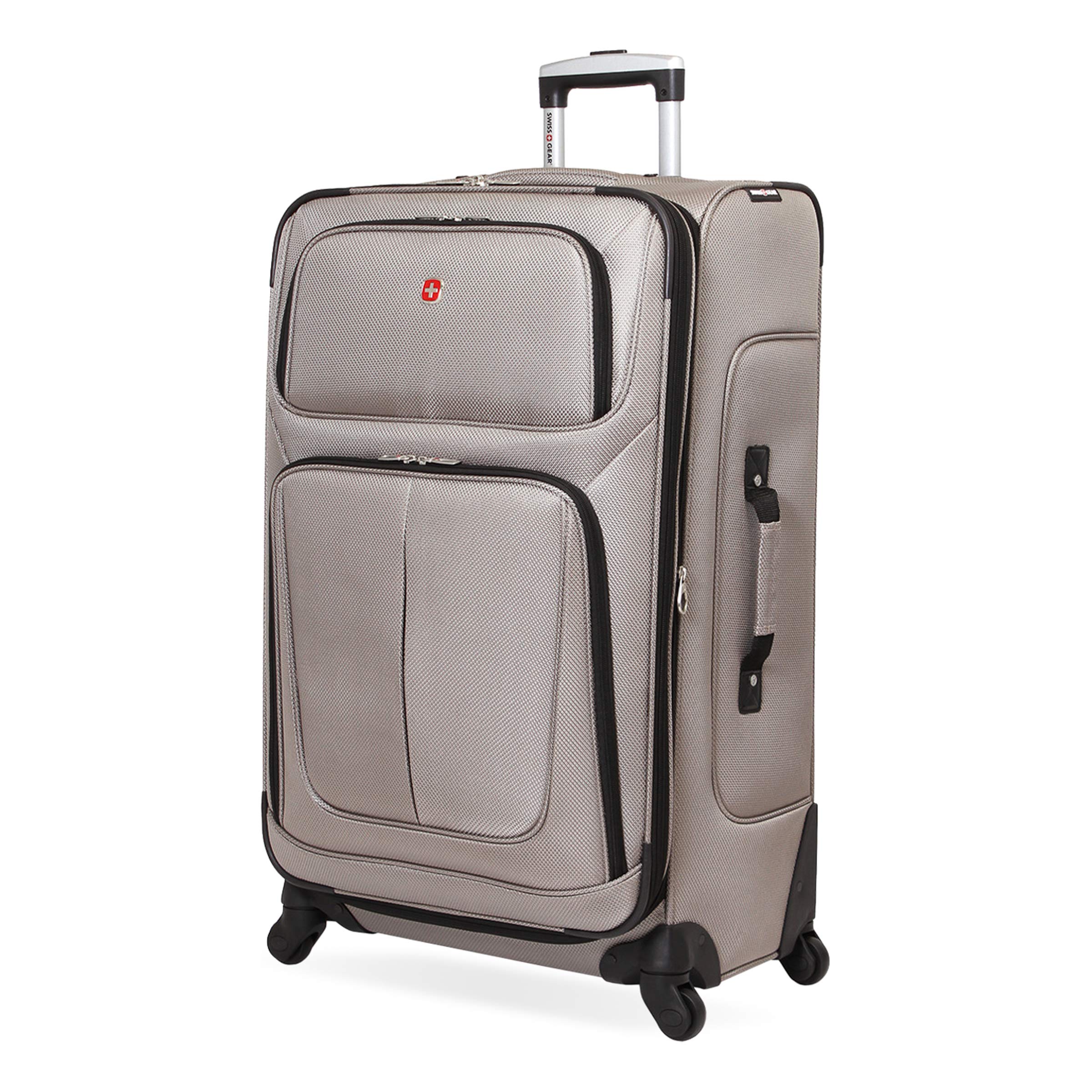 SwissGear Sion Softside Expandable Luggage, Pewter, Checked-Large 29-Inch