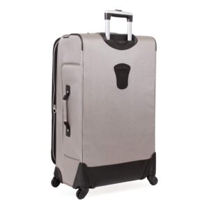 SwissGear Sion Softside Expandable Luggage, Pewter, Checked-Large 29-Inch