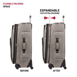 SwissGear Sion Softside Expandable Luggage, Pewter, Checked-Large 29-Inch