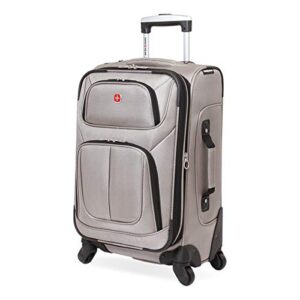 swissgear sion softside expandable luggage, pewter, carry-on 21-inch