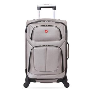 SwissGear Sion Softside Expandable Luggage, Pewter, Carry-On 21-Inch