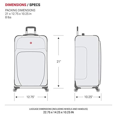 SwissGear Sion Softside Expandable Luggage, Pewter, Carry-On 21-Inch