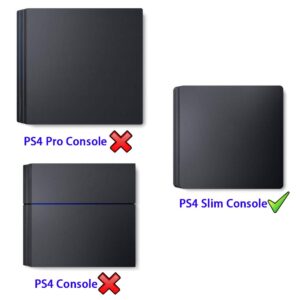 eXtremeRate Black Horizontal Dust Cover for PS4 Slim Console, Soft Neat Lining Dust Guard for PS4 Slim Console, Anti Scratch Waterproof Cover Protector Sleeve for PS4 Slim Console