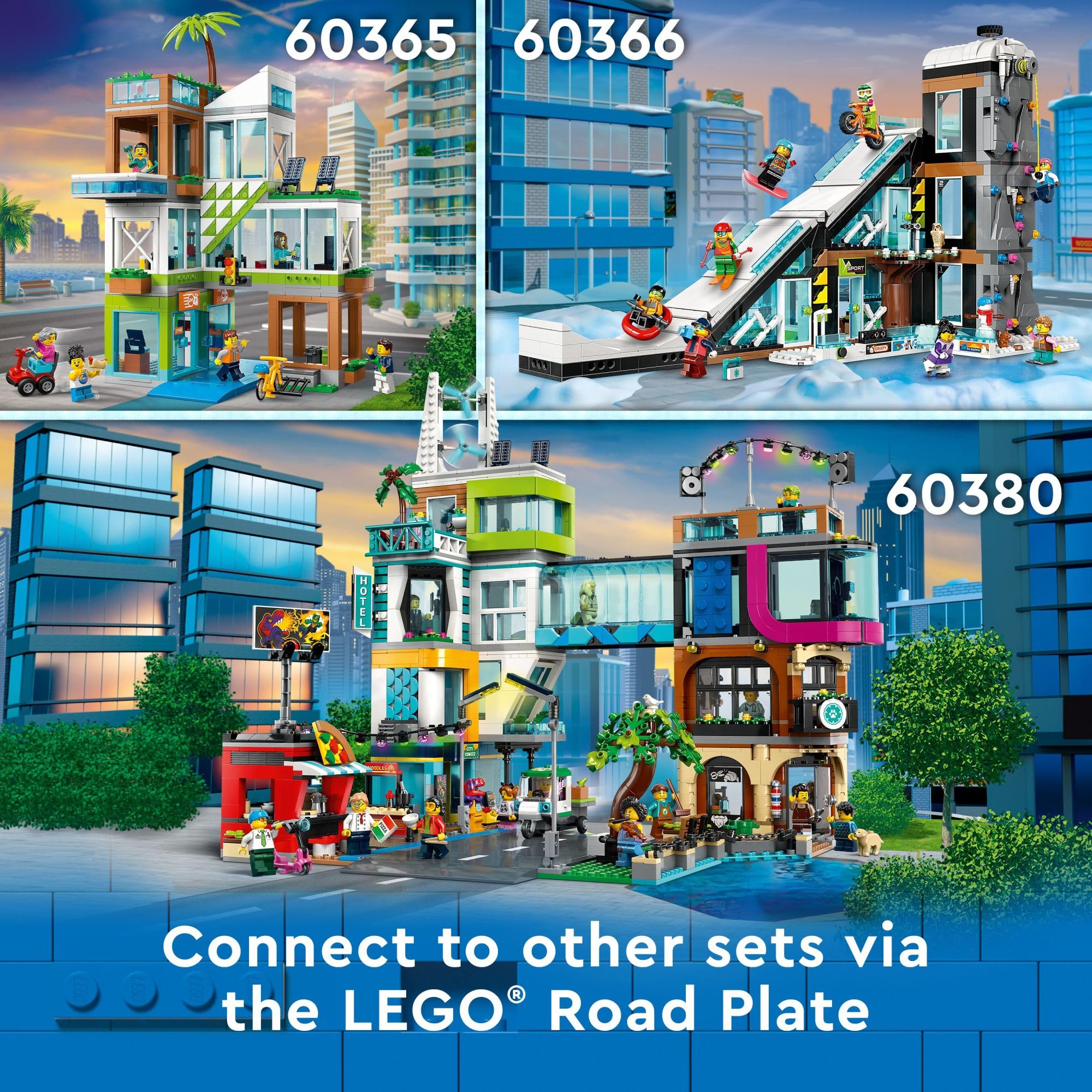 LEGO My City Street Skate Park Building Toy Set, includes a Skateboard, BMX Bike, Scooter and in-line Skates, Plus 4 Minifigures for Pretend Play, Fun Gift for Kids and Skating Fans, 60364