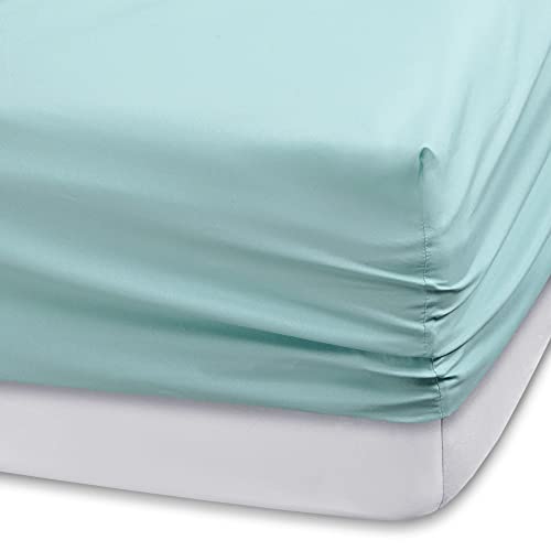 Comfort Spaces CS20-0116 Microfiber Set 14" Deep Pocket, Wrinkle Resistant All Around Elastic-Year-Round Cozy Bedding Sheet, Matching Pillow Cases, Twin, Aqua