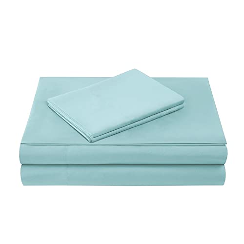 Comfort Spaces CS20-0116 Microfiber Set 14" Deep Pocket, Wrinkle Resistant All Around Elastic-Year-Round Cozy Bedding Sheet, Matching Pillow Cases, Twin, Aqua