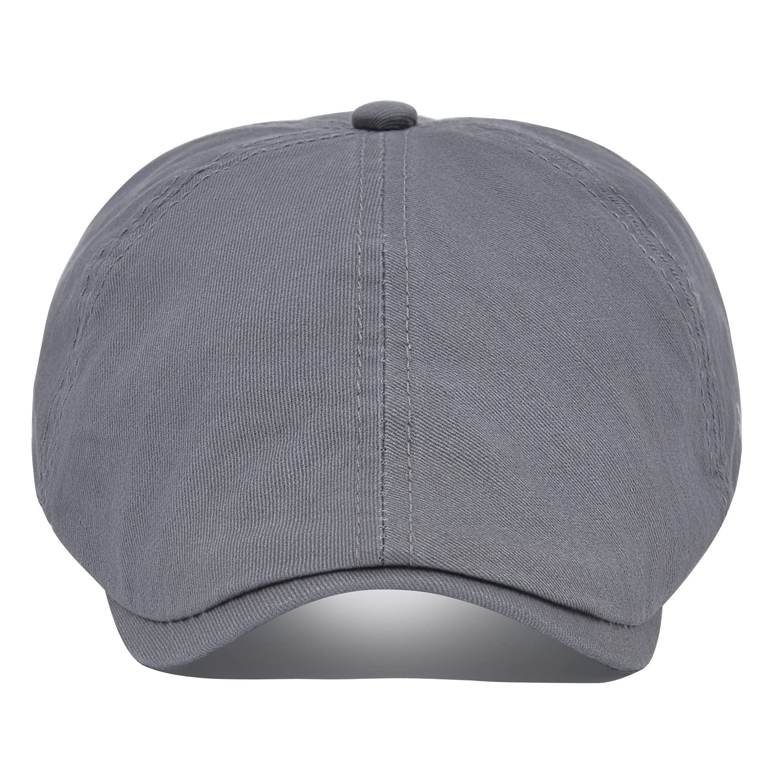 VOBOOM Cotton Washing Flat Cap Cabbie Hat Gatsby Ivy Irish Hunting Newsboy (Dark Grey)