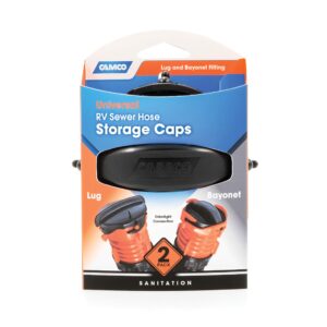 Camco RV Sewer Hose Storage Cap Set - Lug and Bayonet Caps | Allows You to Seal Both Ends of Your Sewer Hose Before Storing | Odor and Leak Proof Connection - 2 Pack (39752)