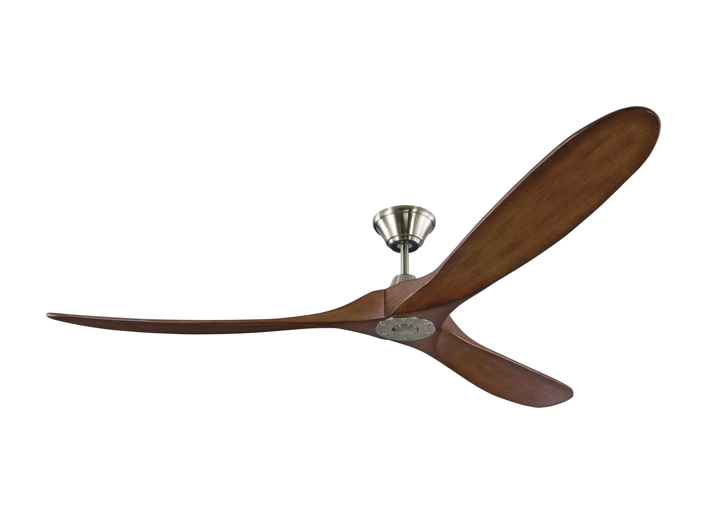 Monte Carlo 3MAVR70BSKOA Maverick Max Energy Star 70'' Outdoor Ceiling Fan with Remote Control, 3 Balsa Wood Blades, Brushed Steel