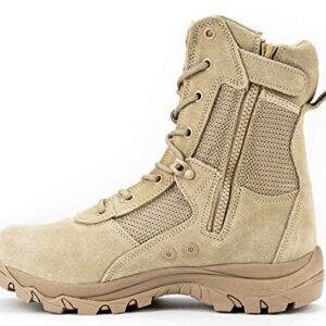 Ryno Gear Tactical Combat Boots with CoolMax Lining (Beige) (8, 12)