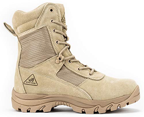 Ryno Gear Tactical Combat Boots with CoolMax Lining (Beige) (8, 12)