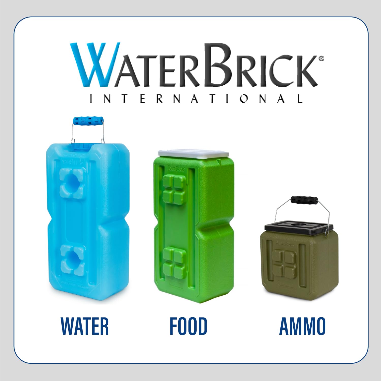 WaterBrick International WaterBrick Water Storage Containers for Emergency Water Storage | 6-Pack of Stackable 3.5 Gallon Water Container Bricks | Food-Grade HDPE Plastic | BPA-Free | STD Tan