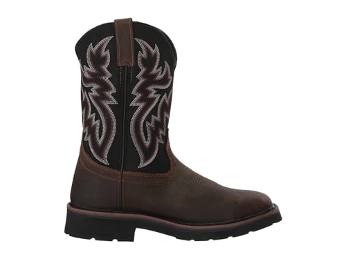 Wolverine Mens Rancher Wp St 10in Work Boot, Black/Brown, 9 US