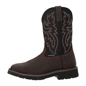 Wolverine Mens Rancher Wp St 10in Work Boot, Black/Brown, 9 US