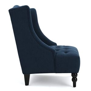 Christopher Knight Home Toddman High-Back Fabric Club Chair, Dark Blue 33.75D x 27.25W x 38.5H in