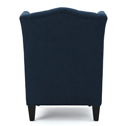 Christopher Knight Home Toddman High-Back Fabric Club Chair, Dark Blue 33.75D x 27.25W x 38.5H in