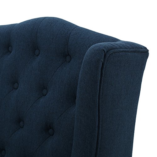 Christopher Knight Home Toddman High-Back Fabric Club Chair, Dark Blue 33.75D x 27.25W x 38.5H in