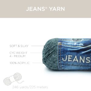 Lion Brand Yarn Jeans Yarn, Soft Yarn for Knitting and Crocheting, Yarn for Crafts, 1-Pack, Stonewash