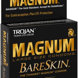 TROJAN Magnum Bareskin Lubricated Condoms 3 ea (Pack of 12)