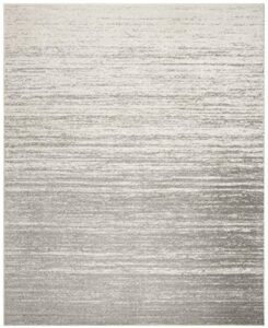 safavieh adirondack collection area rug - 8' x 10', light grey / grey, modern ombre design, non-shedding & easy care, ideal for high traffic areas in living room, bedroom (adr113c)