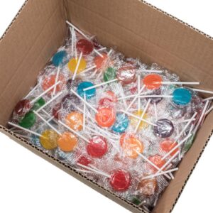 Assorted Lollipops Fruit Candy - Box of 5 lb Assorted Colors Bulk Box of Yummy Fruity Assorted Lolli pop Bulk Individually Wrapped