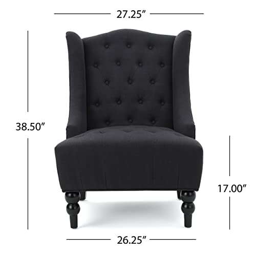 Christopher Knight Home Toddman High-Back Fabric Club Chair, Dark Charcoal Dimensions: 27.25”D x 33.75”W x 38.50”H