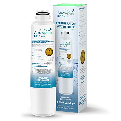 Arrowpure Fits DA29-00020B Samsung Refrigerator Water Filter Replacement, HAF-CIN/EXP Water Filters for Refrigerators RF28HMEDBSR, RWF0700A, RF4287HARS, RF263BEAESR, DA97-08006A, RF28HFEDBSR 1-Pack