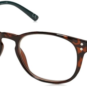 Foster Grant Women's Elodie Round Reading Glasses, Brown Tortoise/Transparent, 59 mm + 2.5