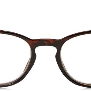 Foster Grant Women's Elodie Round Reading Glasses, Brown Tortoise/Transparent, 59 mm + 2.5