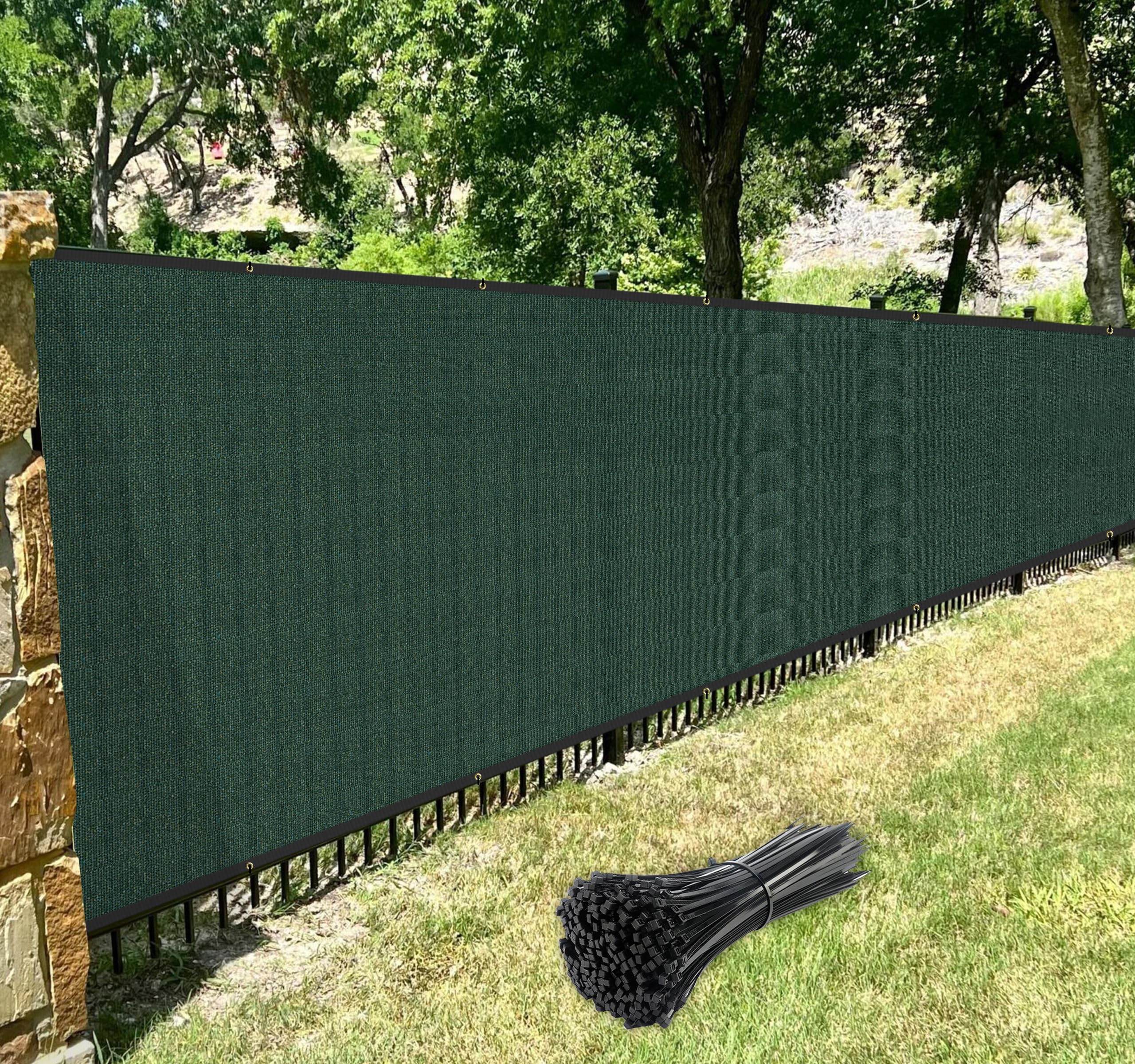 Windscreen4less 4' x 50' Privacy Fence Screen Heavy Duty Windscreen Fencing Cover Windblock Mesh Fabric Shade Cloth with Brass Grommtes for Garden Yard Pool Deck Carport Construction, Green