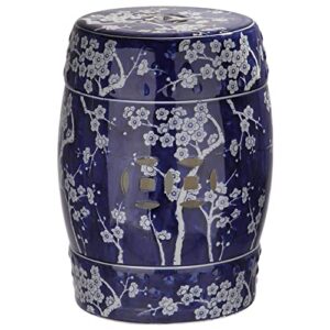 Safavieh Midnight Kiss Ceramic Decorative Garden Stool, Dark Blue