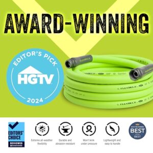 Flexzilla Garden Hose 5/8 in. x 25 ft, Heavy Duty, Lightweight, Drinking Water Safe, ZillaGreen - HFZG525YW-E