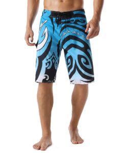 nonwe men's quick dry wave pattern with mesh lining swim trunks 1610820-30