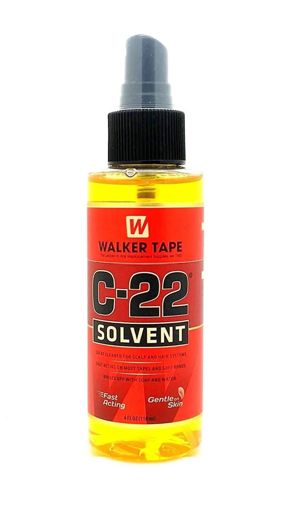 C-22 adhesive solvent by Walker Tape C22 Solvent 4 Oz Spray For Lace Wigs & Toupees