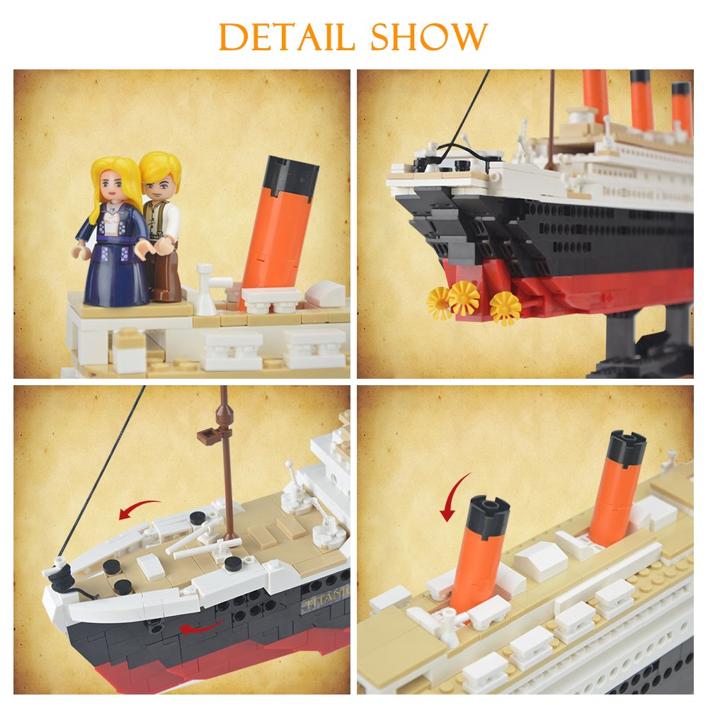 SuSenGo Building Bricks for Titanic 1021 Pieces Block Model Kit