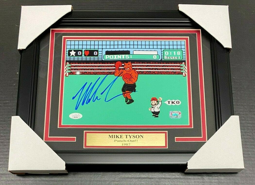 Iron Mike Tyson Authentic Signed Autographed 8x10 Photo Framed Punch-out Bas Coa - Autographed Boxing Photos