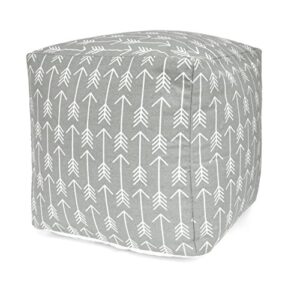 urban lifestyle arrow square pouf ottoman, gray