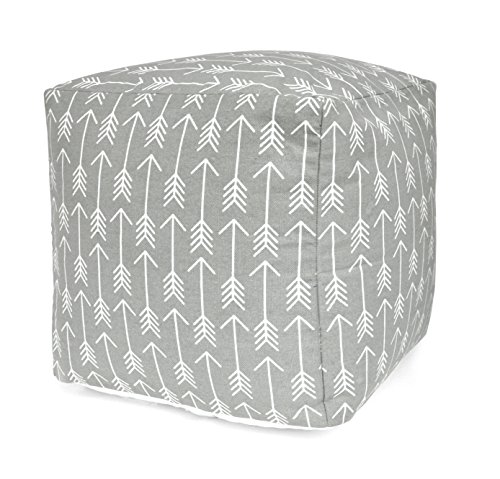 Urban Lifestyle Arrow Square Pouf Ottoman, Gray