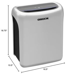 Oreck Air Response Air Purifier, HEPA and Carbon Filtration For Home, Quiet, Small, Silver, WK16000